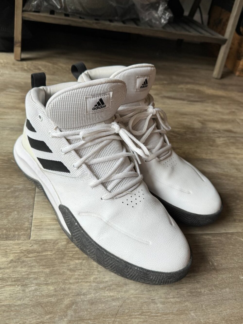 Adidas White High Top Sneakers Men’s Size 12